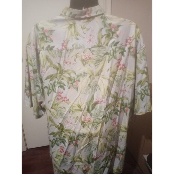 Tommy Bahama Silk Shirt Men's 3XB Big Blue Green Floral SS Beach Relax Button Up - Picture 8 of 13
